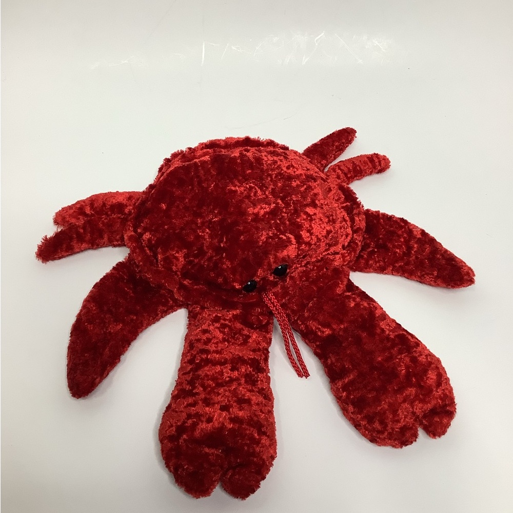 CalToy Red Crab Hand Puppet Stuffed Animal Plush 10"Vintage Velvet